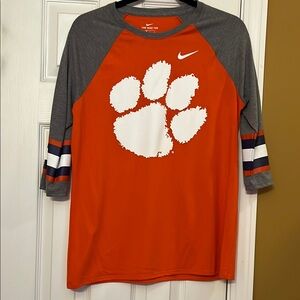 Clemson Nike Orange and Gray Raglan Tee